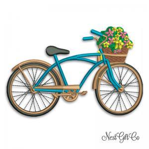 Machine Embroidery Flower Basket Bike - Digital..