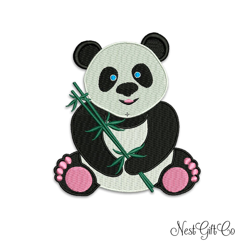Panda Bear Embroidery Applique - Download Machine Embroidery File