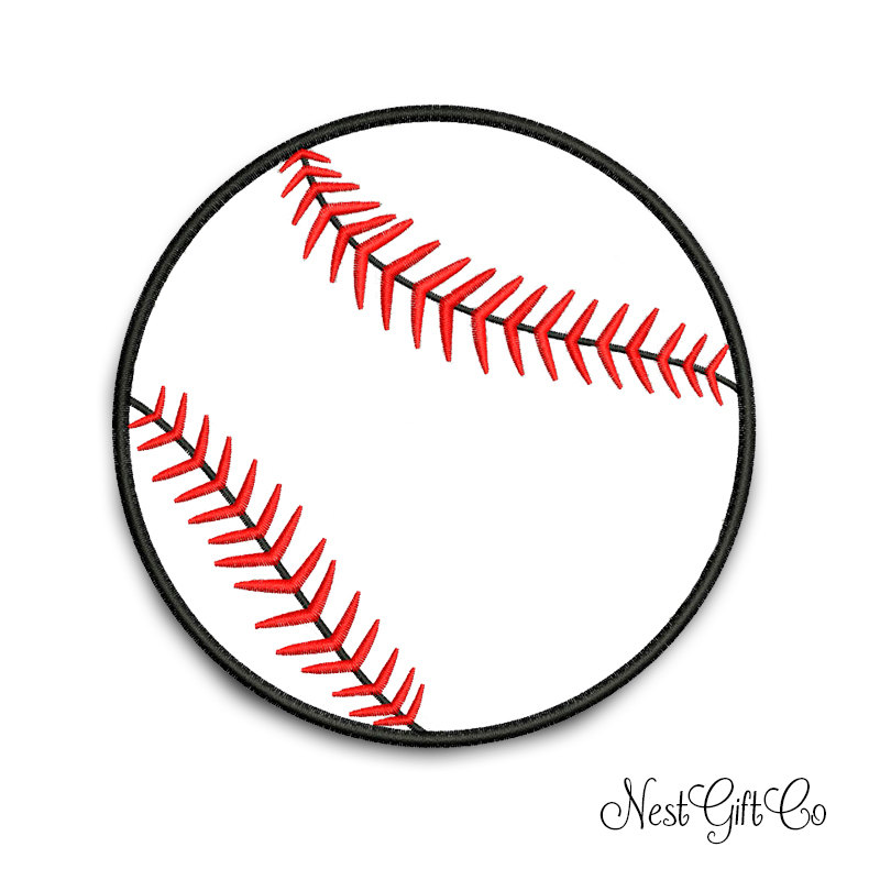 Digital File Baseball Ball Embroidery Applique, Download Ball Applique File