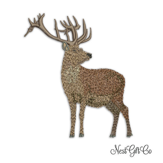 Download Deer Applique Embroidery Digital File, Machine Embroidery Design