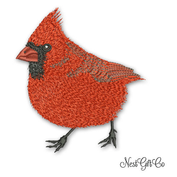Machine Embroidery Cardinal Bird Applique Digital File